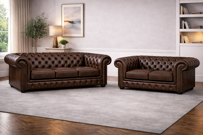 Antique Chesterfield Sofas –  Genuine Hide Leather | Exclusive to SofasUK