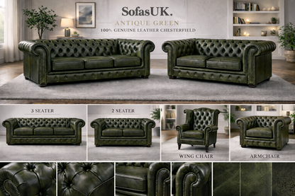 Antique Chesterfield Sofas –  Genuine Hide Leather | Exclusive to SofasUK