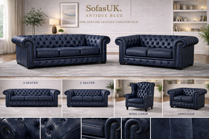 Antique Chesterfield Sofas –  Genuine Hide Leather | Exclusive to SofasUK