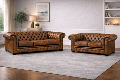 Antique Chesterfield Sofas –  Genuine Hide Leather | Exclusive to SofasUK