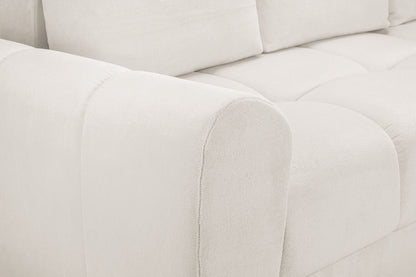 Cream Chenille Fabric 3 Seater Large Convertible Sofabed