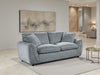 Grey Fabric 2 Seater Fullback Sofa with Piping Detail