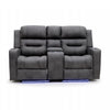 Grey Leather 2 Seater Electric Recliner Sofa with Cup Holders