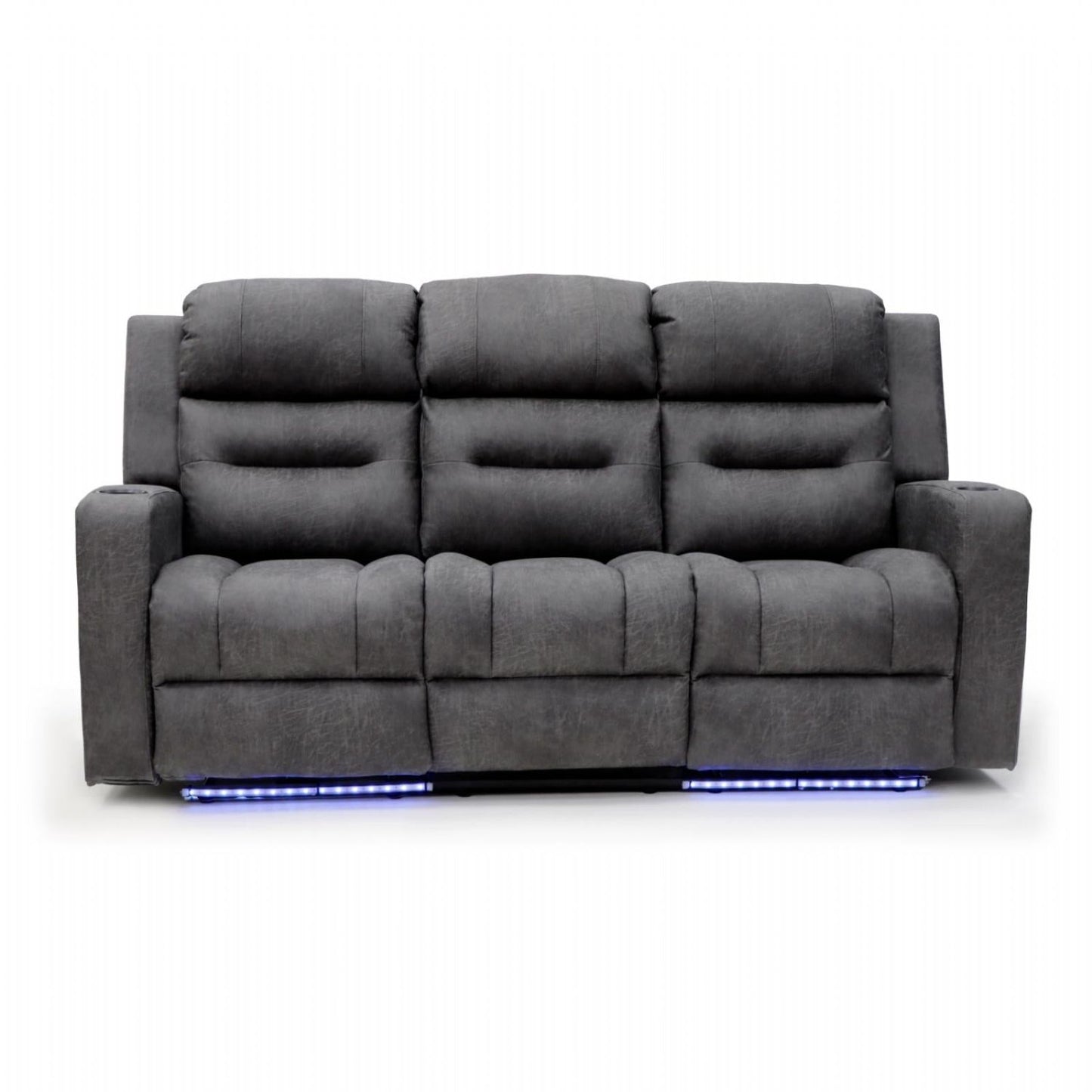 Grey Fabric 3 Seater Electric Recliner Sofa
