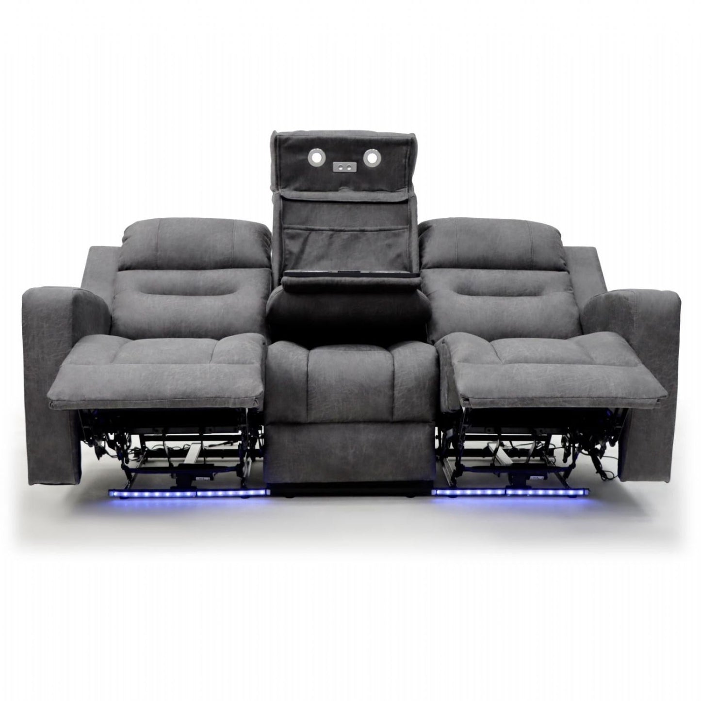 Grey Fabric 3 Seater Electric Recliner Sofa