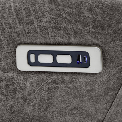 Brown Fabric 3 Seater Electric Recliner Sofa with LED