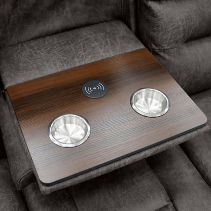 Brown Fabric 3 Seater Electric Recliner Sofa with LED