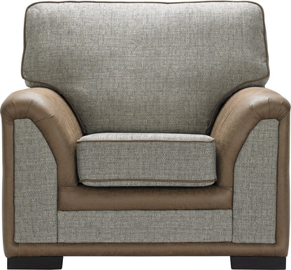 Camden Bespoke Grey Fabric And Leather Piping Modern Design Sofa 