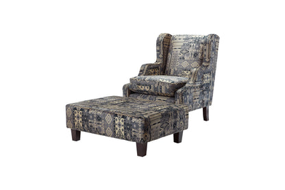 Chelsea Patterned Fabric Accent Chair with High Swivel Legs