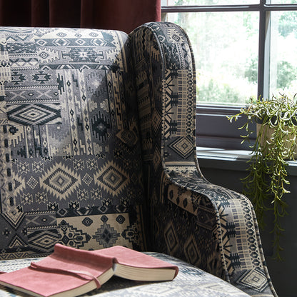 Chelsea Patterned Fabric Accent Chair with High Swivel Legs