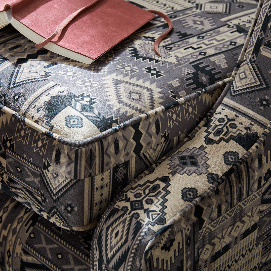 Chelsea Patterned Fabric Accent Chair with High Swivel Legs
