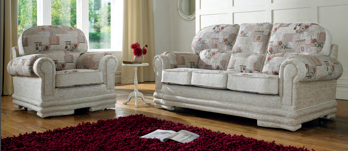 Claudette Genuine Henley Range English Rose Real Fabric Sofas