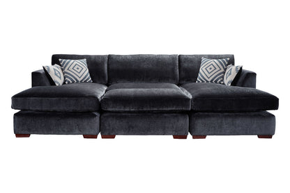 Felix U Shape Large Double Ended Chaise Fabric Cinema Sofa with Sofa Bed Option