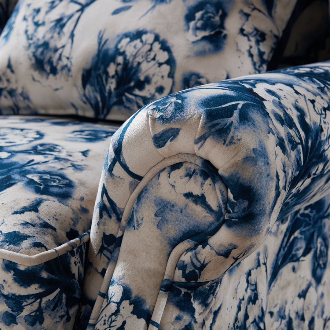 Windsor Accent Floral Fabric Chair with High Legs