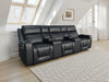 Black Leather Cinema 3 Seater Electric Recliners Sofa