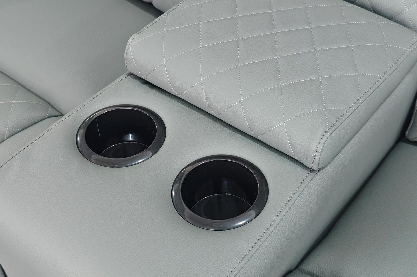 Grey Leather Cinema 3 Seater Electric Recline Sofa