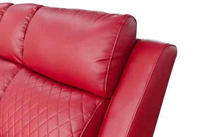Red Leather Cinema 3 Seater Electric Recliner Sofa