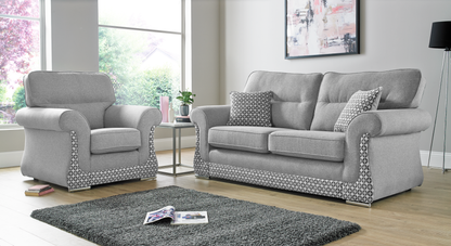 Galaxy Handmade Elegant Mosaic Grey Fabric Sofas