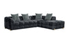 Charcoal Fabric L Shaped Corner Sofa Right Hand Facing