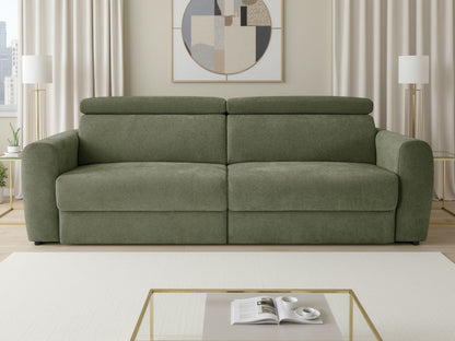 Green Fabric 3 Seater Electric Adjustable Recliner Sofabed