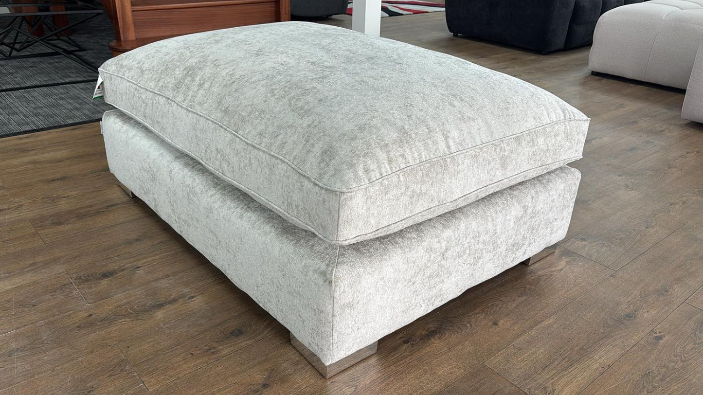 Silver Fabric Right Hand Facing Corner Sofa Chaise