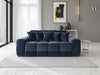 Black Velvet Fabric Upholstered 3 Seater Sofa