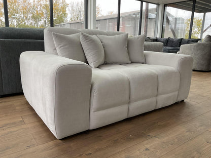 Natural Fabric Modern 2 Seater Sofa with Cushions