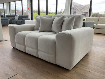 Natural Fabric Modern 2 Seater Sofa with Cushions