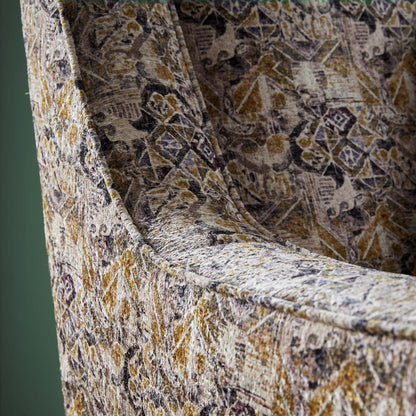 Rome Handmade Swivel Chair For Elderly in Accent Patterned Fabric With Swivel Base