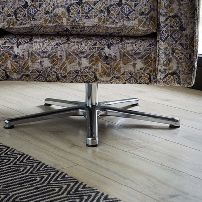 Rome Handmade Swivel Chair For Elderly in Accent Patterned Fabric With Swivel Base