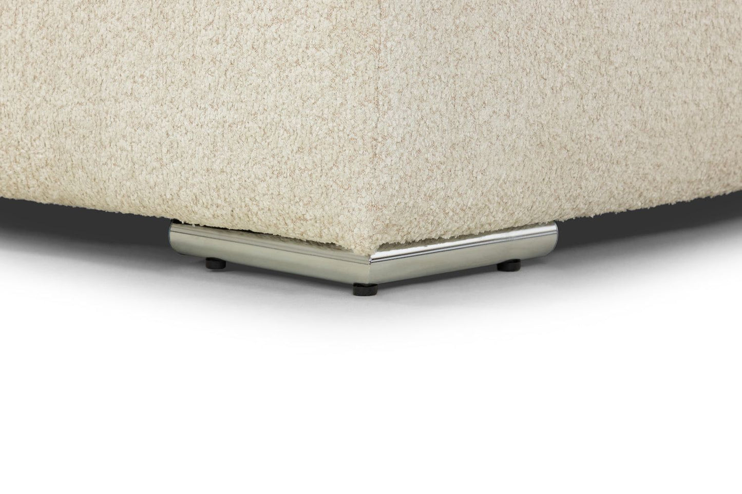 Beige Boucle Fabric U Shape Fullback Corner Sofa