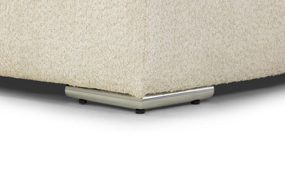 Beige Boucle Fabric U Shape Fullback Corner Sofa