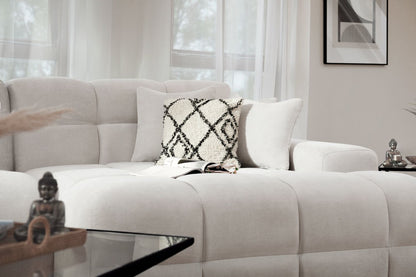 Natural Beige Fabric Right Hand Facing Corner Sofa