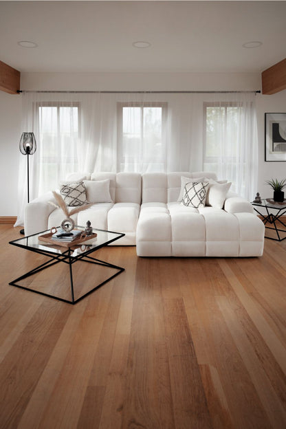 Natural Beige Fabric Right Hand Facing Corner Sofa