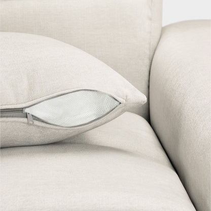 Natural Beige Fabric Left Hand Facing Corner Sofa