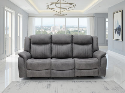 Grey Fabric 3 Seater Electric Recliner Sofa
