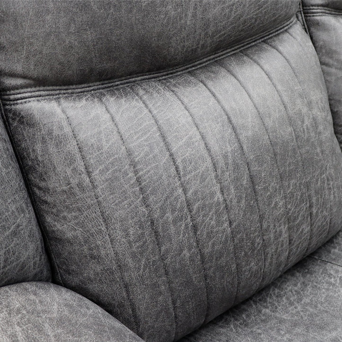 Grey Fabric 3 Seater Electric Recliner Sofa