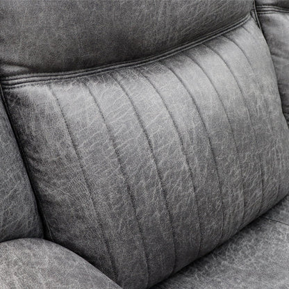 Grey Fabric 2 Seater Recliner Sofa with Console