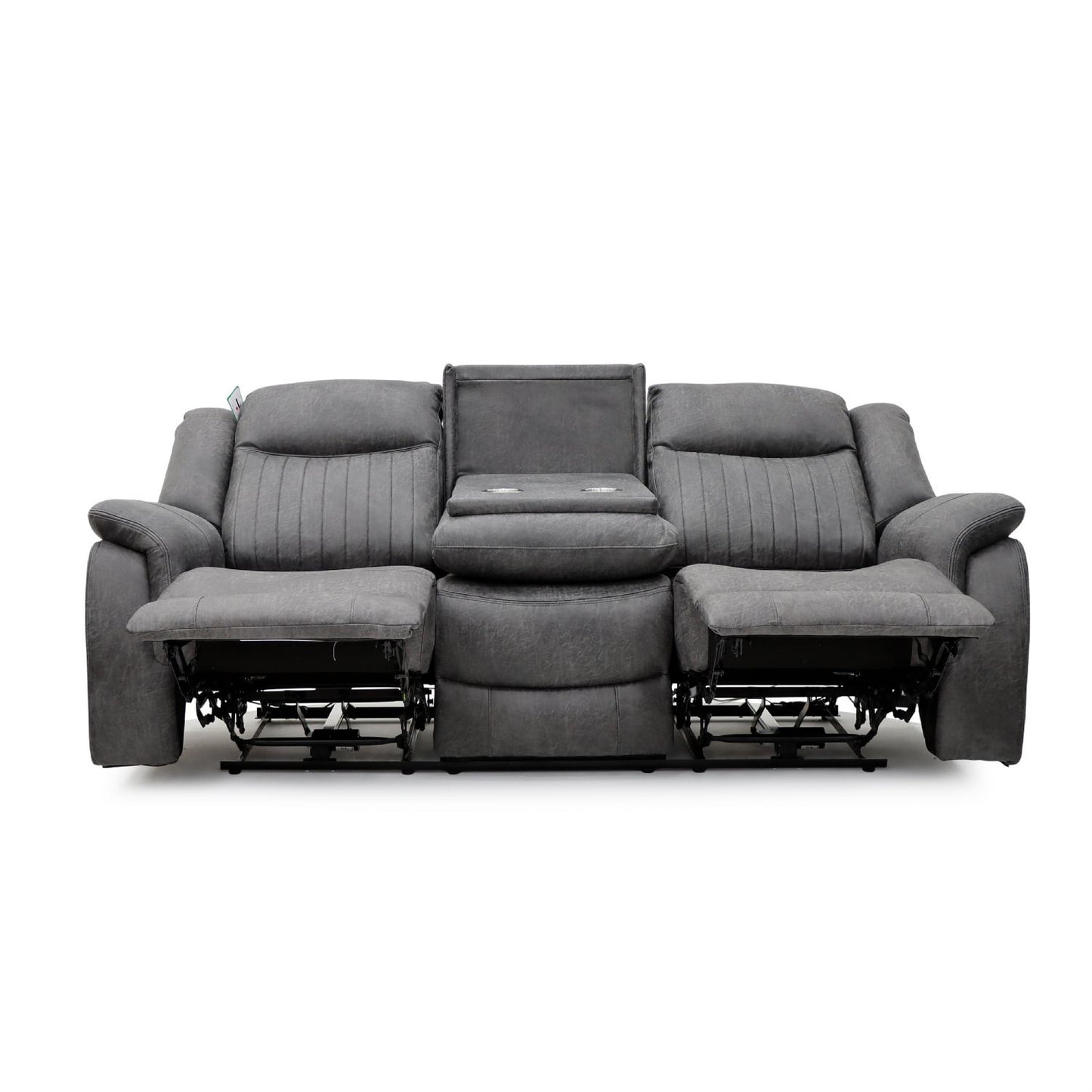 Grey Fabric 3 Seater Electric Recliner Sofa