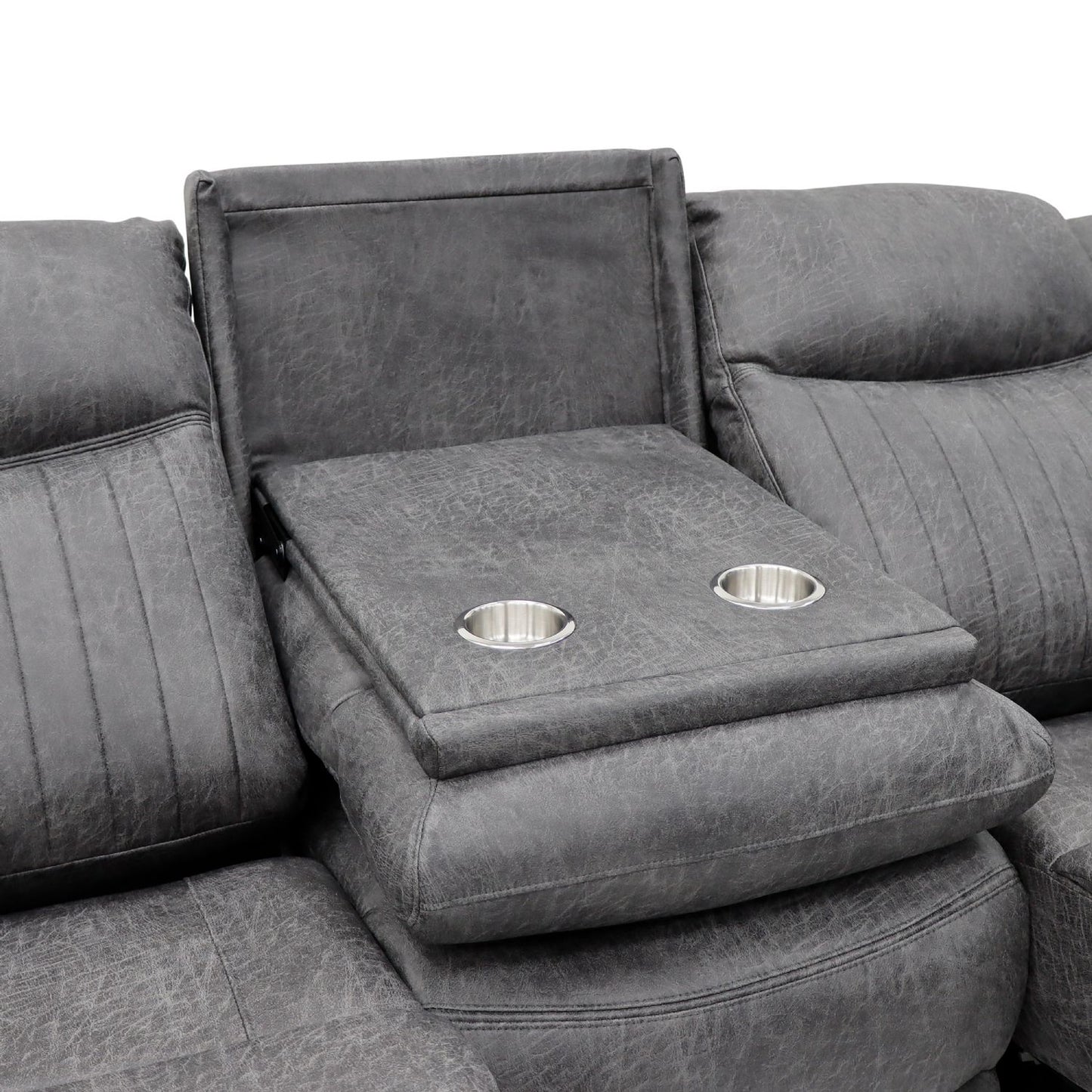 Grey Fabric 3 Seater Electric Recliner Sofa