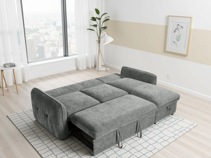 Grey Fabric Universal Corner Chaise Sofabed