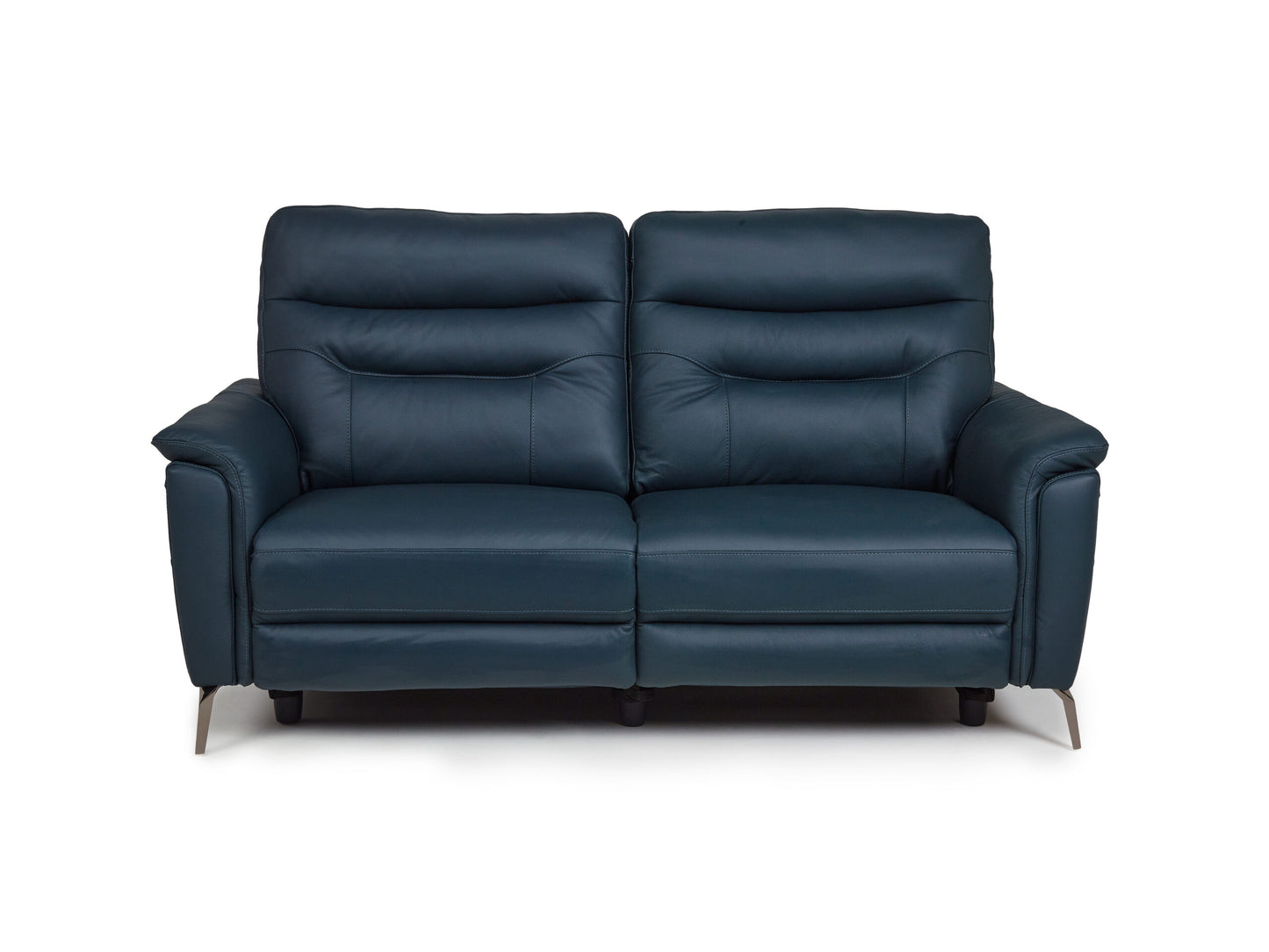 Megan Original Reclining Navy Blue Real Leather Sofas