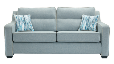 Milan Modern Elegance Sofas Garda Petrol Blue Fabric With Cushions