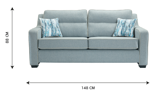 Milan Modern Elegance Sofas Garda Petrol Blue Fabric With Cushions