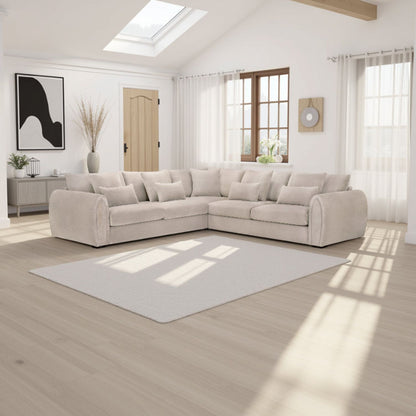 Mocha Velvet Large Corner Group Sofa 5 Seater