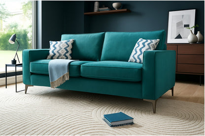 Parma Handmade 3+1+1 Seater Monaco Grey Fabric Sofa Suite With Steel Legs