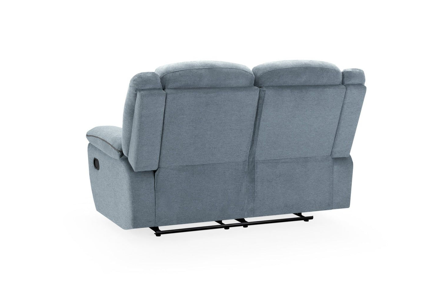 Grey Fabric Quilted Back Manual 2 Seater Recliner Sofa