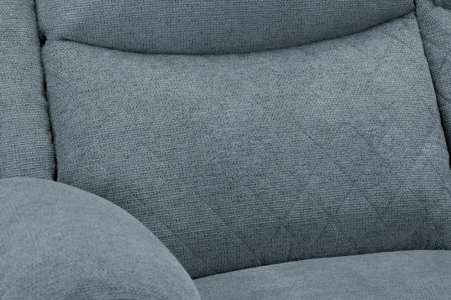 Grey Fabric Quilted Back Manual Recliner Armchair