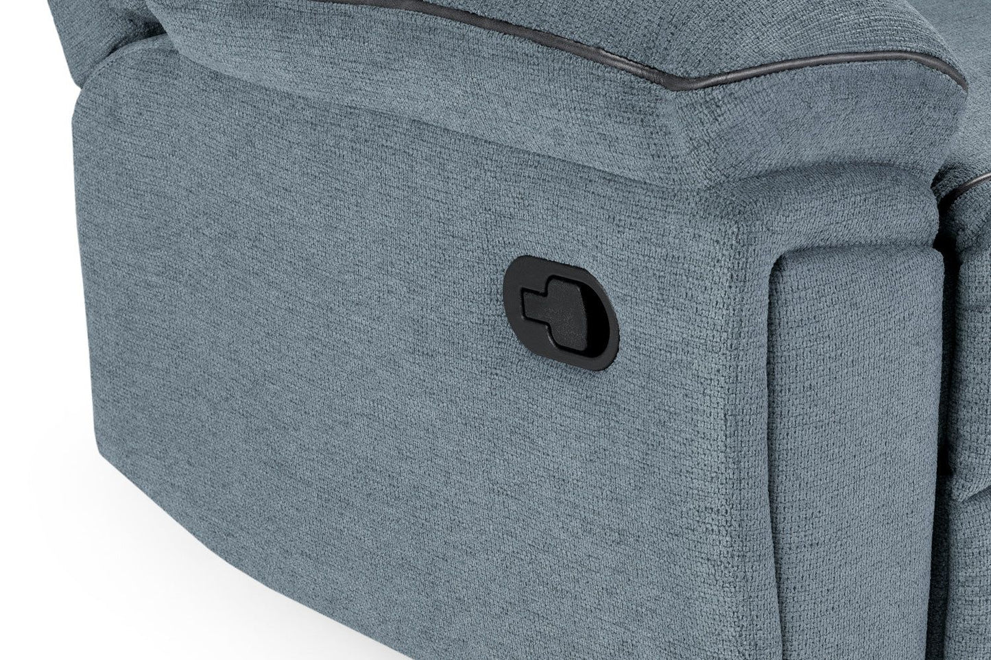 Grey Fabric Manual 3 Seater Recliner Sofa