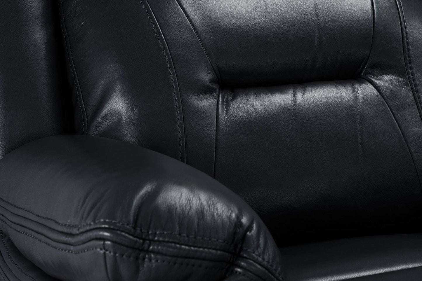 Black Leather Effect Manual Recliner Armchair